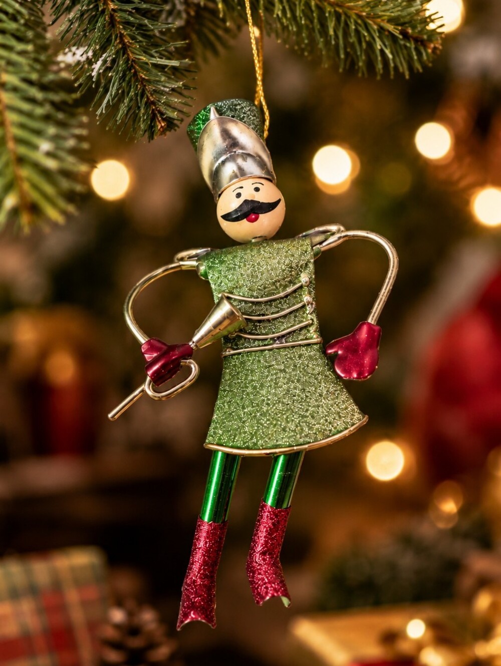 NWT Celebrate It Glitter Toy Soldier Ornament 7” Nutcracker Style Christmas Drum
